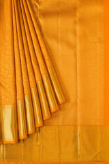 Pure Silk Pure Zari Orange Kanchipuram Saree