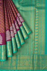 Pure Silk Pure Zari Purple Kanchipuram Saree