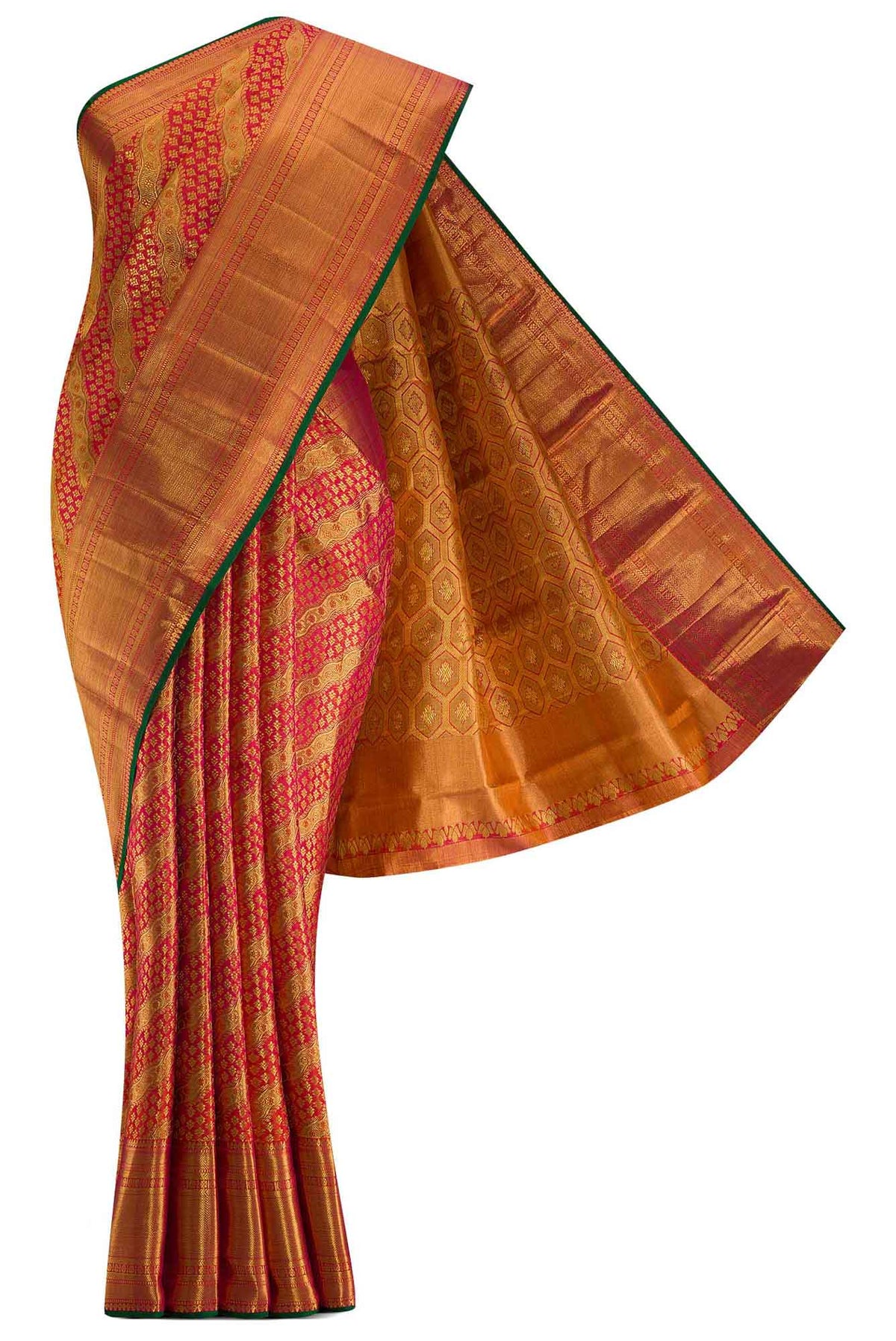 Orange Kanchipuram Silk Saree